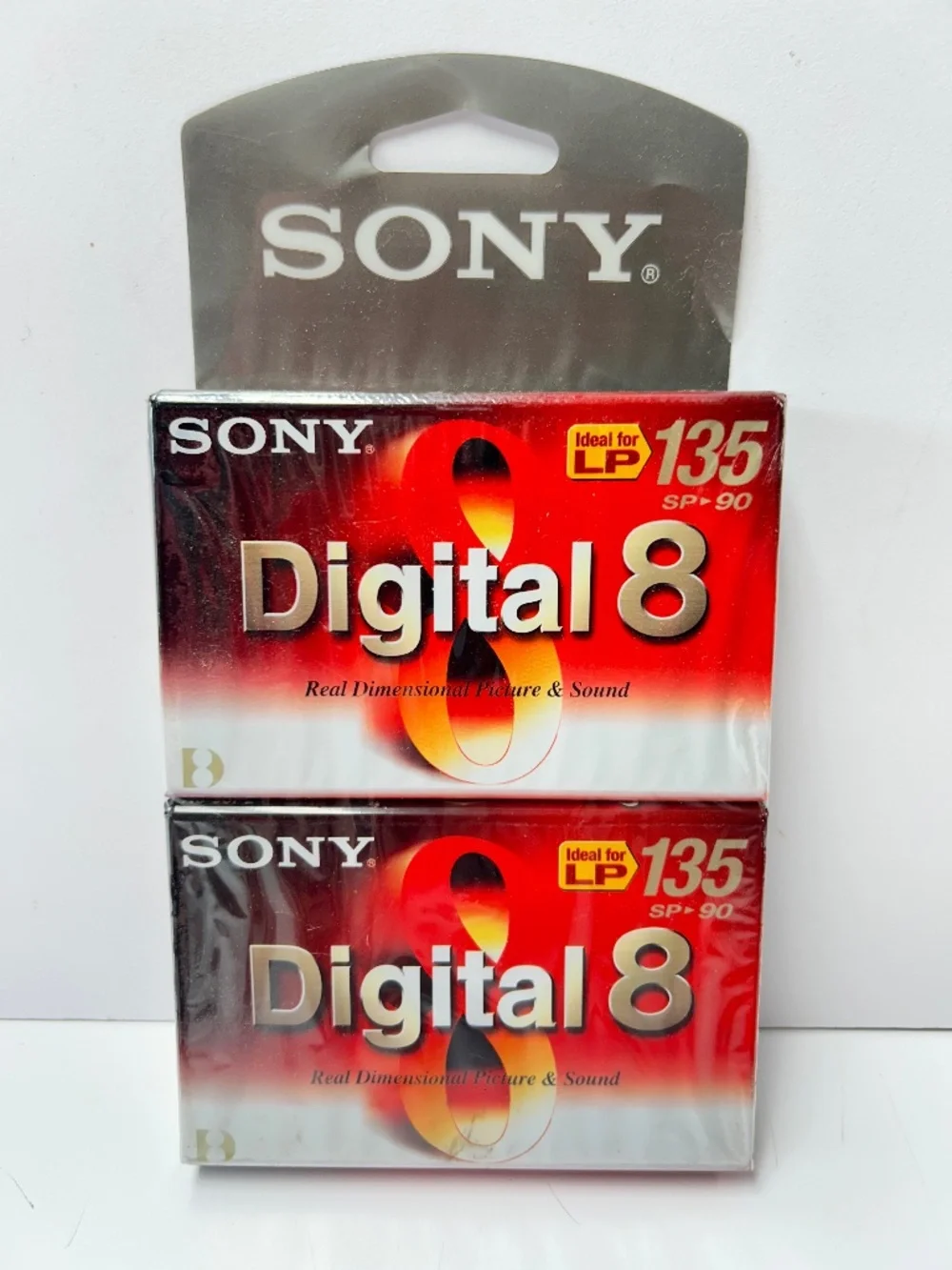Lot of 2 Sony Digital 8 Tapes SP-90 LP-135 N8-90P2 New Sealed
